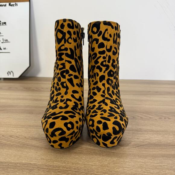 Unbranded Womens Leopard Print Platform Chunky Booties Size 9 Animal Print Club - Picture 4 of 10